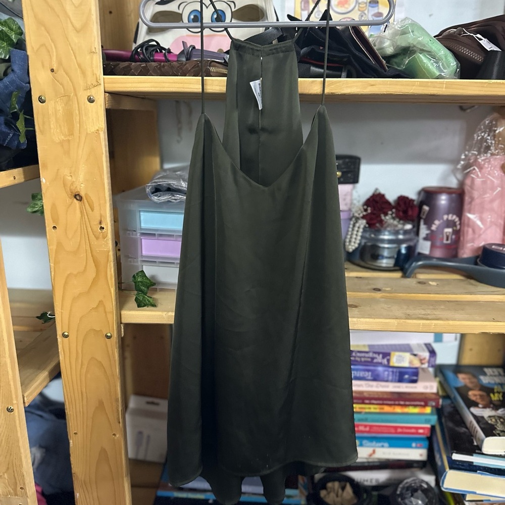 Express Deep Green Satin Top
